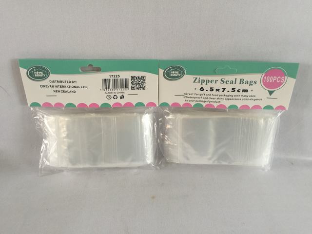 [CIL] 17225 100PCS ZIPPER SEAL BAGS (6.5*7.5CM)