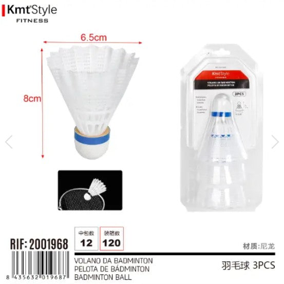 [MOT] 2001968 BADMINTON SHUTTLECOCK/8*6.5CM/3PCS