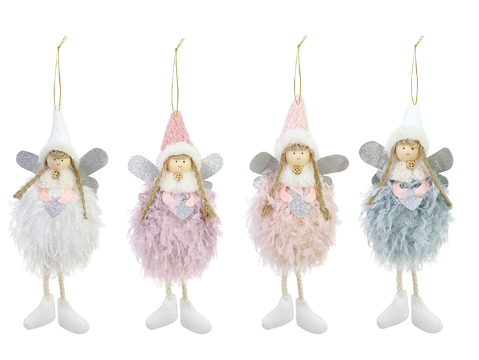 [UBL] XD3068 HANGING FAIRY FEATHERY DRESS 25CM ASST