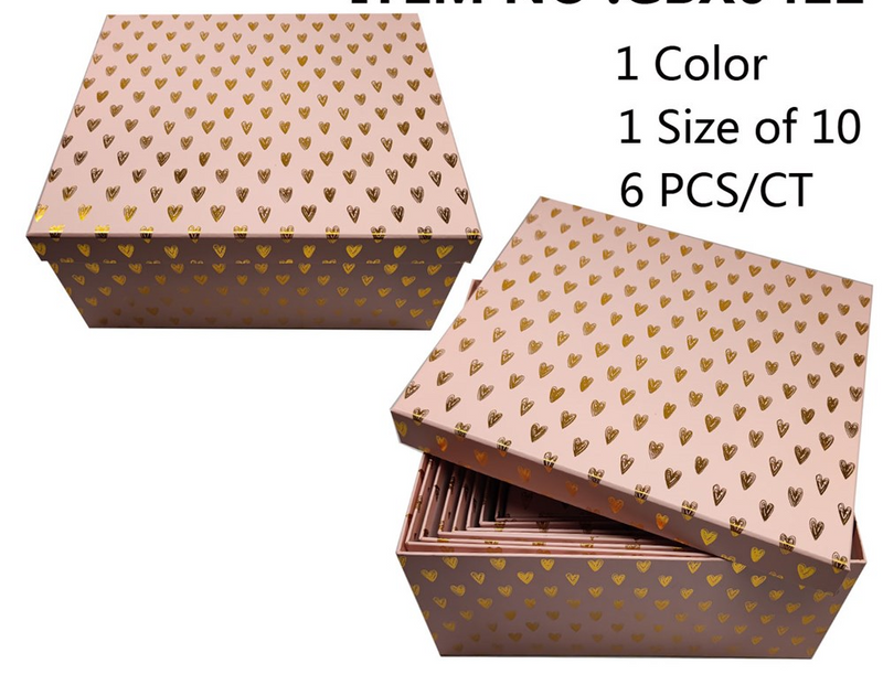 KIT GIFT BOX 10SIZ PINK GOLD HEART FROM GBX0402 TO GBX0412