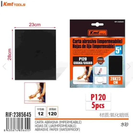 [MOT] 2385645 SANDPAPER/WATERPROOF/P120/5PCS