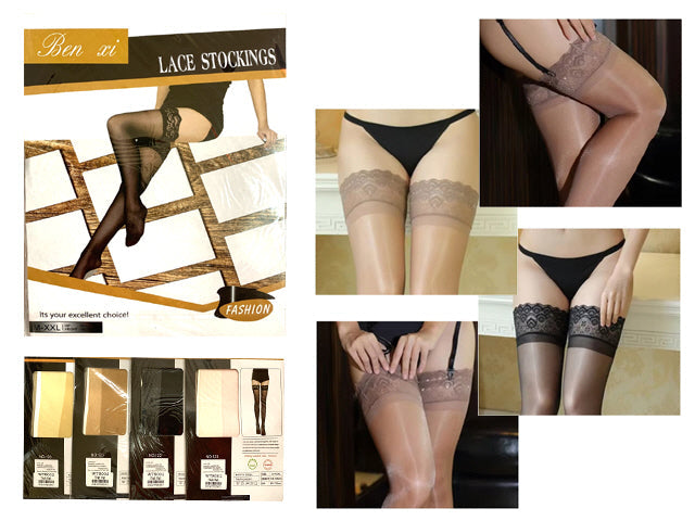 [B&C] 33LB119 NON-SLIP SILICONE BAND LACE WTHIGH HIGH WTS002