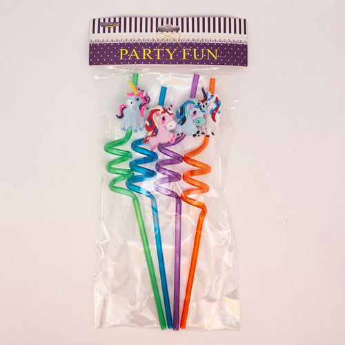 [CNJ] 340910-81 PARTY STRAW 4PC/UNICORN