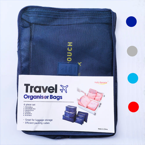 [CNJ] 341661-01 TRAVEL ORGANISER BAGS 6PC/SIZE ASST