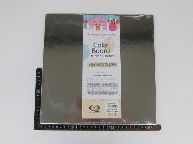 [B&C] 35AB013_A CAKE BOARD 3MM X 30CM SLIVER SQUARE