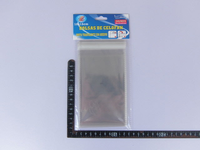 [B&C] 35DA011 CLEAR CELLOPHANE BAG 24PC 100X150MM
