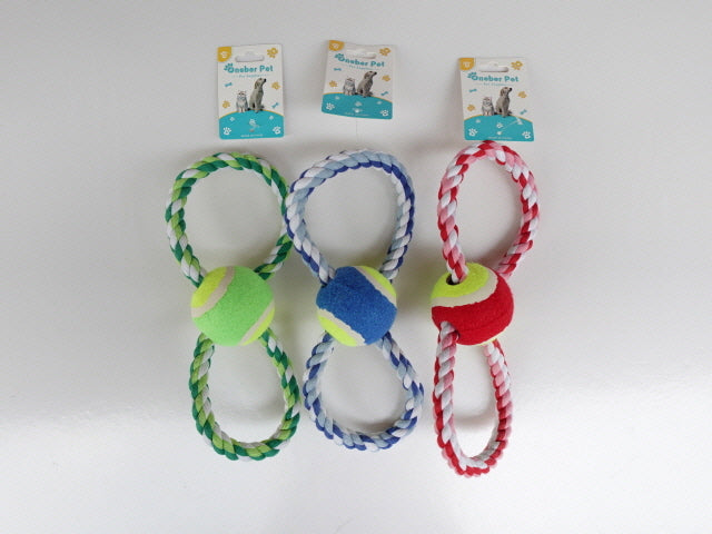 [B&C] 36IA047 DOG TOY FIGURE-OF-EIGHT ROPE WBALL