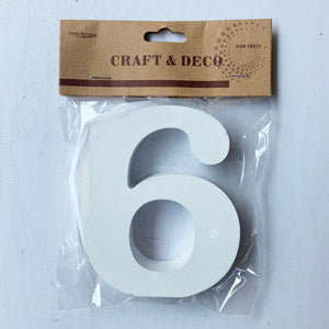[CNJ] 370802NUMBER-06 WOODEN DECO 11X2CM/6