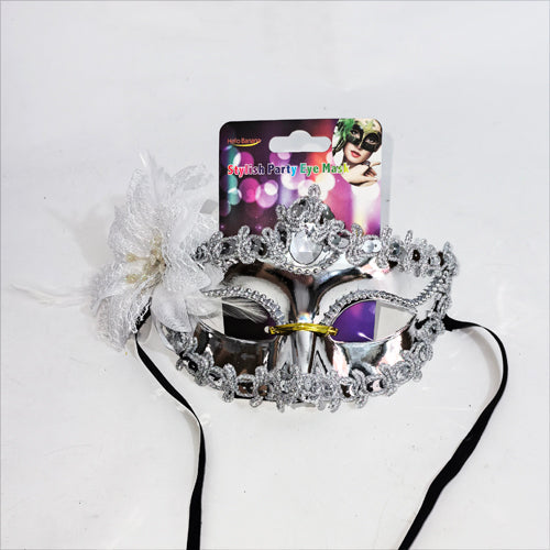 [CNJ] 381515-05 FLORAL MASQUERADE MASK/SILVER