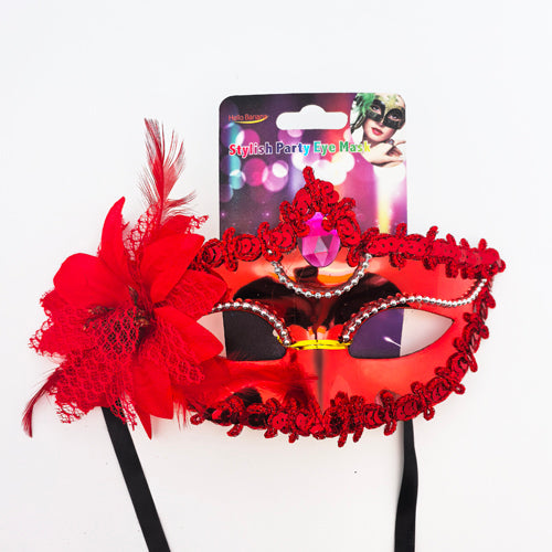[CNJ] 381515-06 FLORAL MASQUERADE MASK/RED