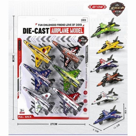 [CIL] 53561 6PCS REGENERATIVE PULL-BACK FIGHTER JETS (9.5*13.5*4.5CM)