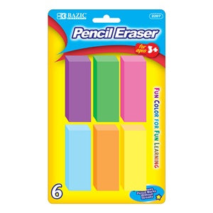 [CNJ] 94-2207 BAZIC NEON BEVEL ERASER (6/PACK)