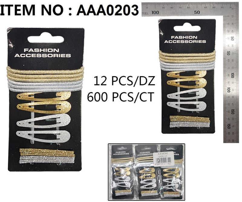 HAIR PIN ELASTIC SET GOLD SLIV
