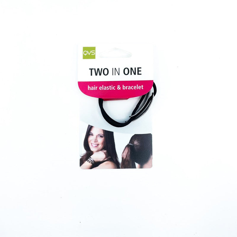 10-3759 QVS BLACK ELASTIC WITH PEWTER BAR ROUND