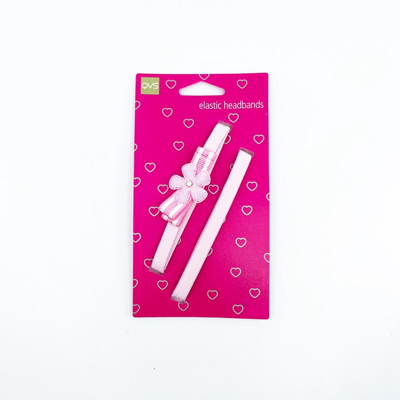 10-3508 QVS HEADBANDS ELASTIC PINK 2PCS ROUND