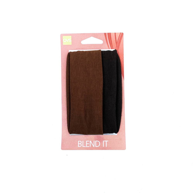 10-3566 QVS BLEND IT BROWN SOFT HEADBANDS 2PCS