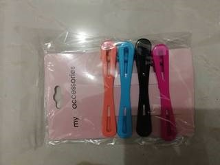 HAIR CLIP 8CM COL MIX 4PC (AAC0168)