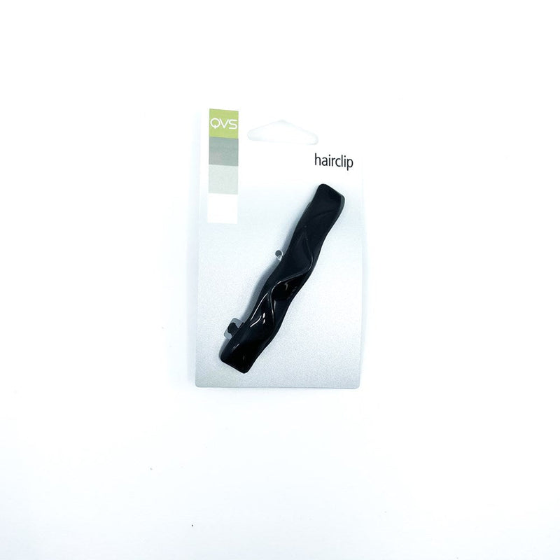 10-3232 QVS HAIRCLIP 8CM RIPPLED BLACK ROUND