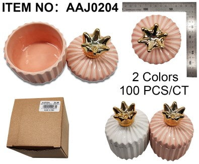 JEWELRY BOX CROWN VERTICAL STRIPES 8*8*9.5CM