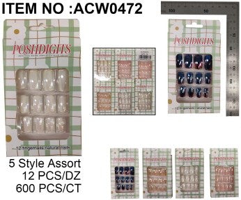ARTIFICIAL NAIL 12PCS W STICKER A