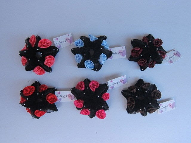 [B&C] 32CC015 PONY HAIR TAIL WITH ROSE HAIR SCRUNCH