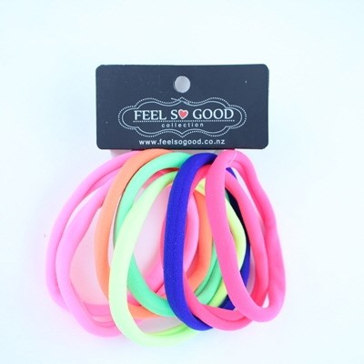 [B&C] 32DA918 HAIR ELASTIC BAND-L 12CM-8PC-COLOUR