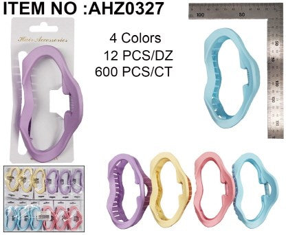 HAIR CLAW CLIP WITH MATTE 4CLR ASST 11CM