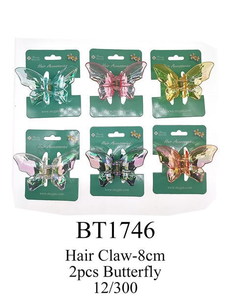 [MEGA] BT1746 HAIR CLAW - 8CM BUTTERFLY *