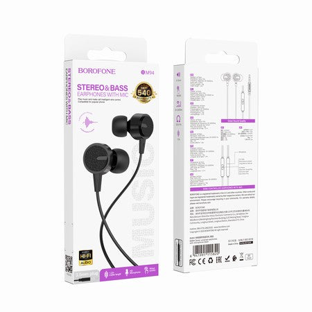 [CIL] BO15820 EARPHONES WITH MIC (BLACK, BM94)