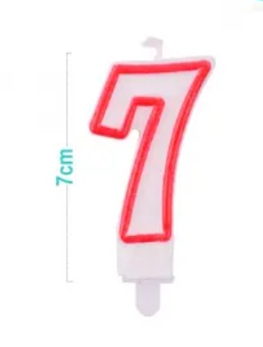 [MOT] EB0059 CANDLE NUMBER 7 RED/WHITE 9CM