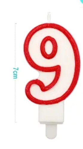 [MOT] EB0061 CANDLE NUMBER 18 RED/WHITE 9CM