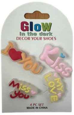 [APO] 04966 4PCS GLOW IN DARK CHARMS-LOVE COLLECTION