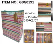 GIFT BAG STRIPE M 4ASST