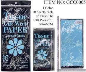 TISSUE 50X66CM 10PC SKY BLUE