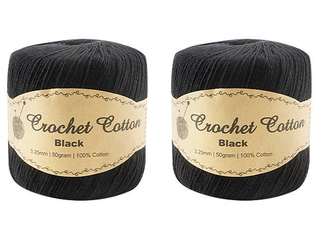 [JEM] SEW 181339 50GRAM BLACK CROCHET COTTON BALL