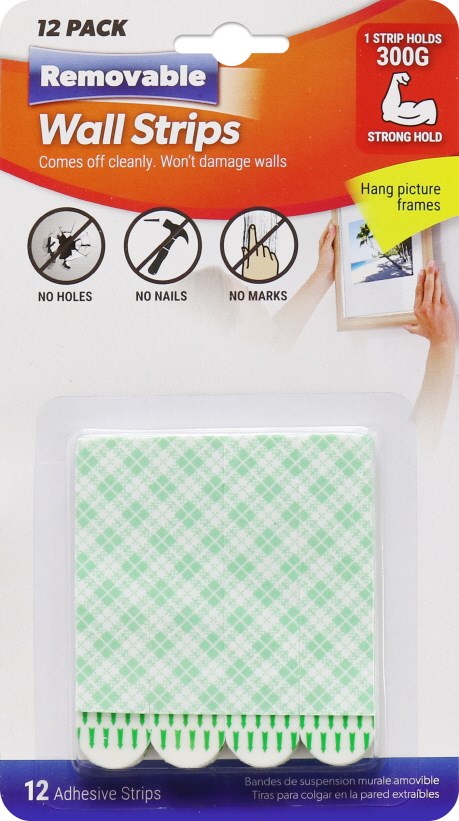 [UBL] HY0343 WALL HANG STRIPS REMOVABLE 12P