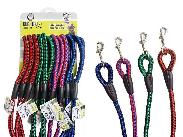 [JEM] DOG 084586 STRIPPED LARGE DOG LEAD 120X1.5CM 20KG-35KG