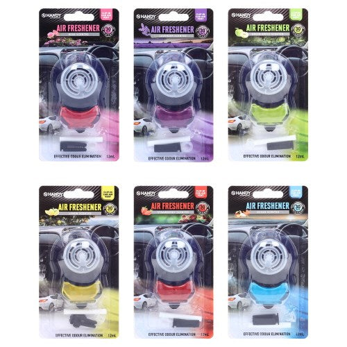 [SAS] 287499 Car Vent Air Freshener 12ml 6 Assorted Scents & Colours (Apple, Lavender,Strawberry, Lemon, Rose & Ocean Breeze)