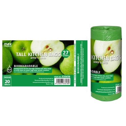 [PARA] 030618 MC  KITCHEN TIDY BAG 27L  10MIC 510X650MM X20'SGREEN APPLE SCENTED 9420027636180