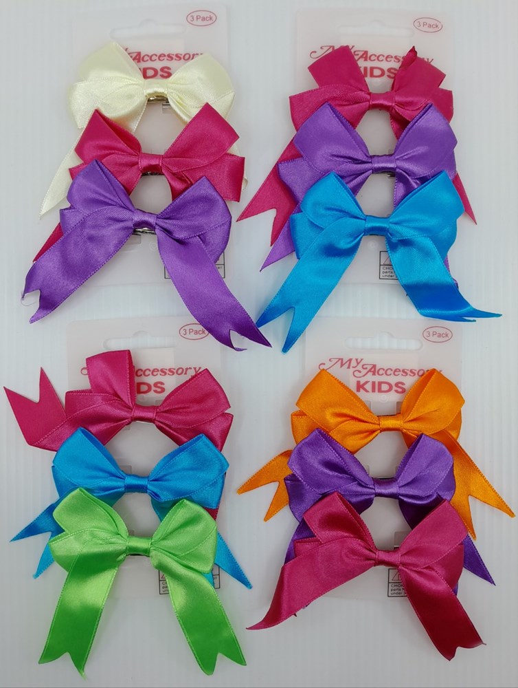 BARRETTE CLIP W BOW 3 PK