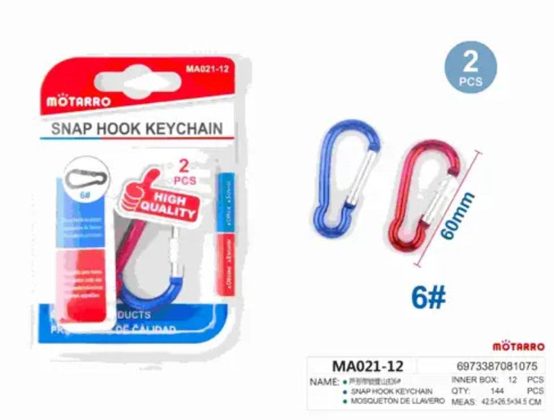 [MOT] MA021-12 2PCS 6# SNAP HOOK KEYCHAIN WITH LOCK