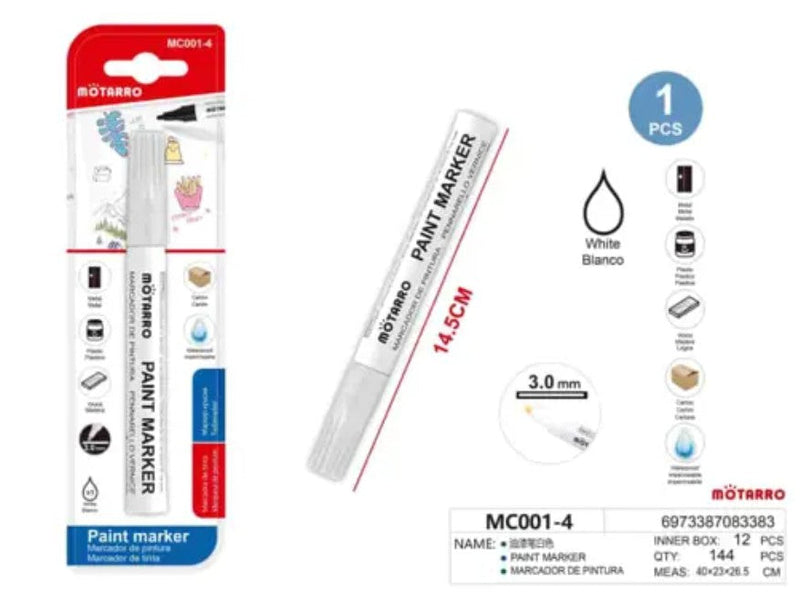 [MOT] MC001-4 PAINT MARKER WHITE