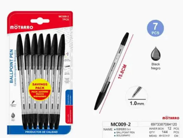 [MOT] MC009-2 7PCS BALLPOINT BLACK