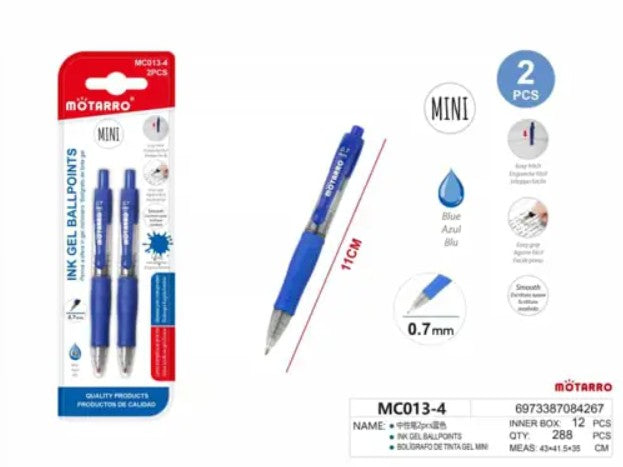 [MOT] MC013-4 2PCS INK GEL BALLPOINTS BLUE