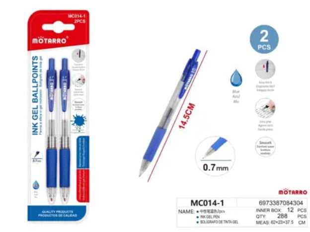 [MOT] MC014-1 2PCS INK GEL BALLPOINTS BLUE
