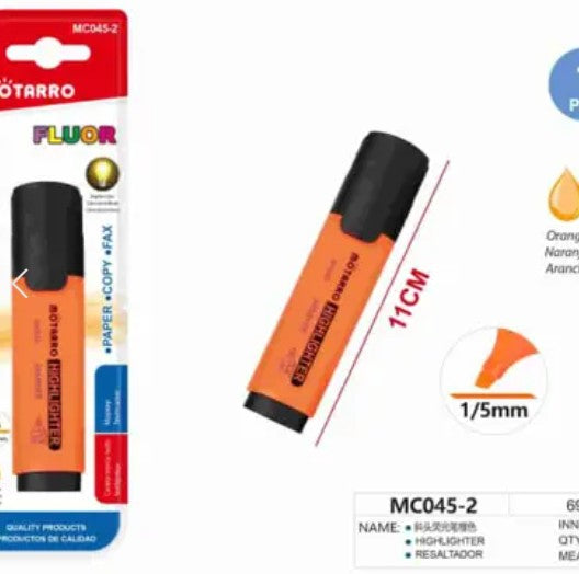 [MOT] MC045-2 CHISEL TIP HIGHLIGHTER ORANGE