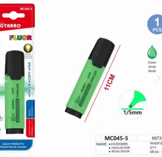 [MOT] MC045-5 CHISEL TIP HIGHLIGHTER GREEN