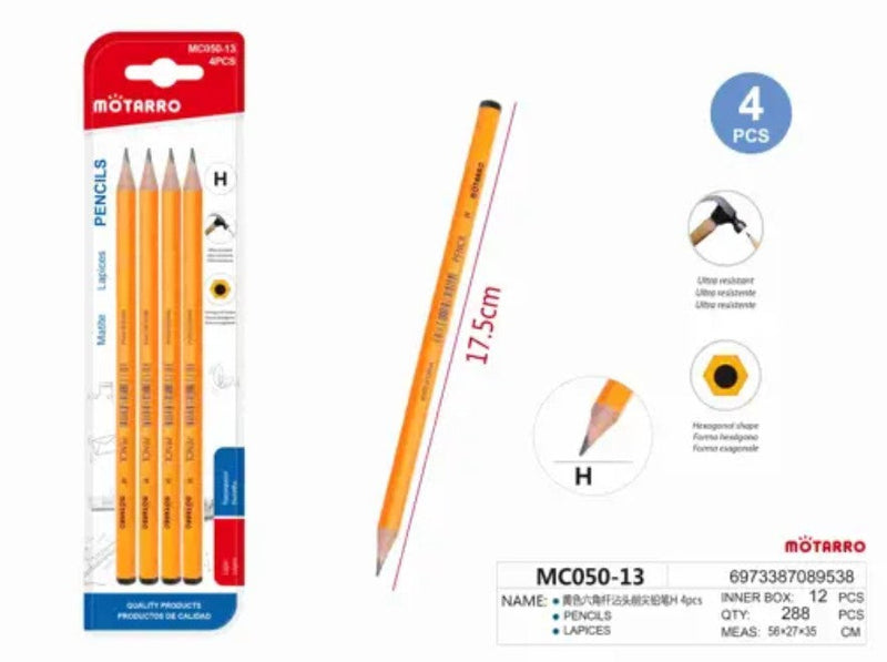 [MOT] MC050-13 4PCS H HEXAGONAL PENCILS YELLOW