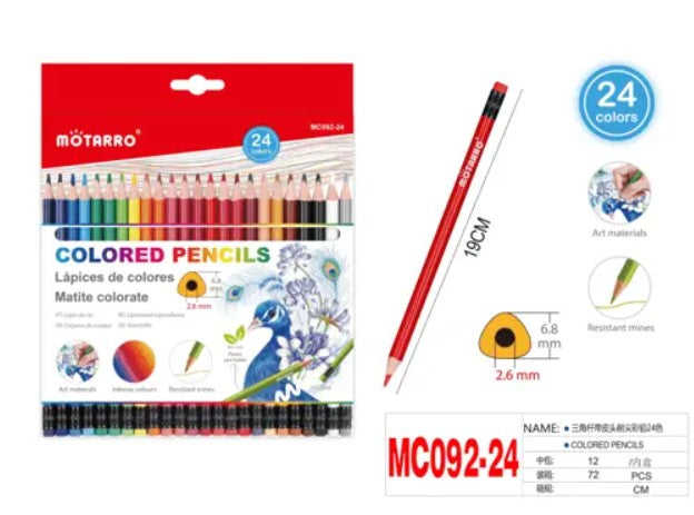 [MOT] MC092-24 24PCS COLORED PRE-SHARPENED PENCILS