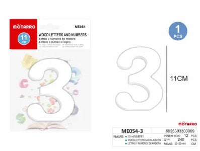 [MOT] ME054-3 WOODEN NUMBER/11CM/3